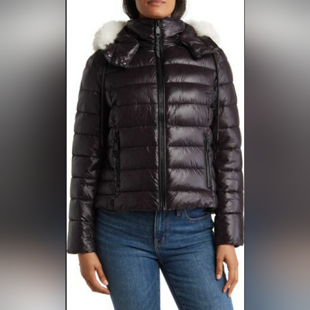 Womens Rebecca Minkoff Puffer Jacket Coat With Removable Hood Size Med MSRP $348